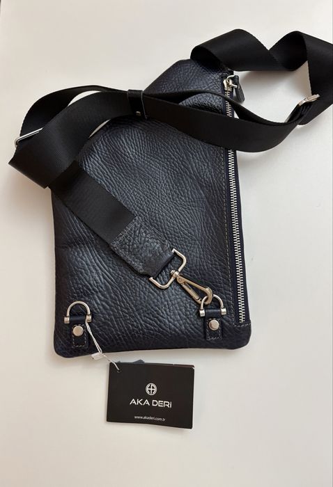 Кожаная барсетка новая