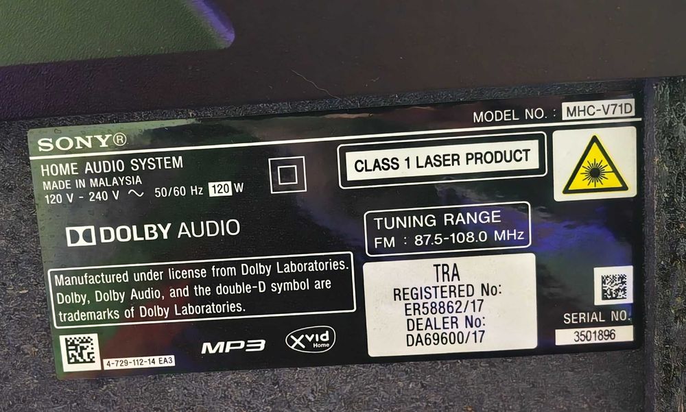 Акустическая система Sony Home Audio System MHC V71D