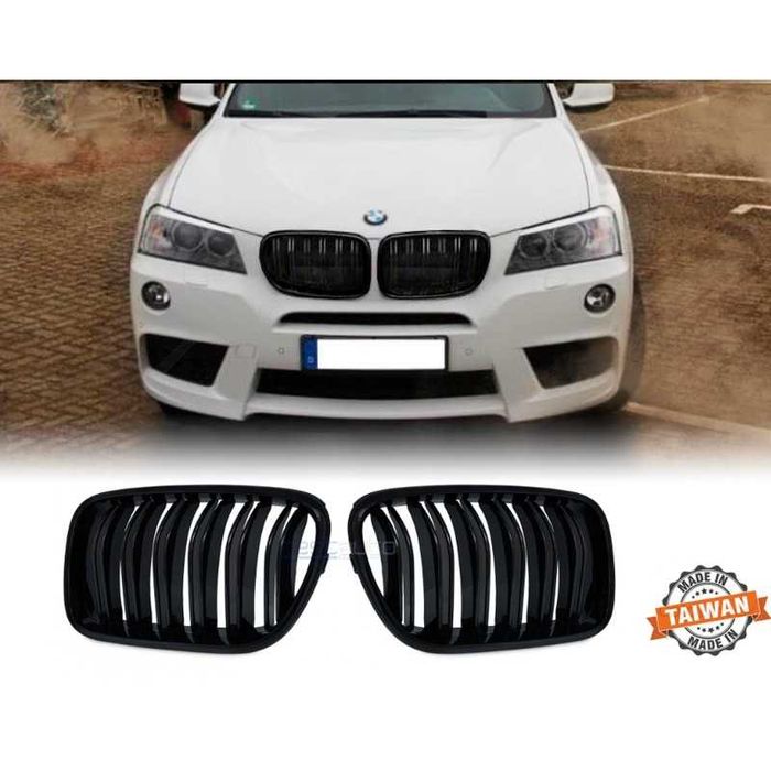 Бъбреци за BMW X3 F25 (2010-2014) черен гланц двойни