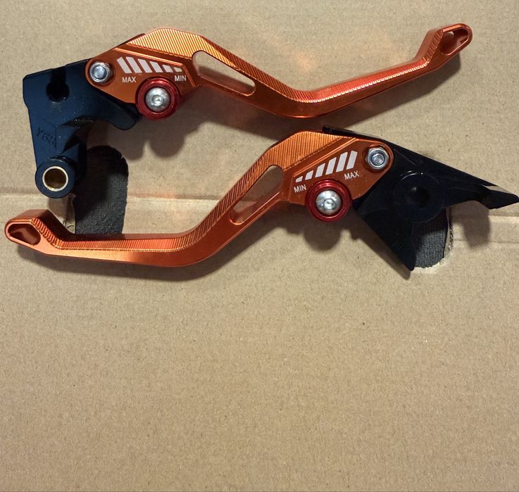 Set manete frana si ambreiaj, portocaliu pentru motociclete Y688 F14