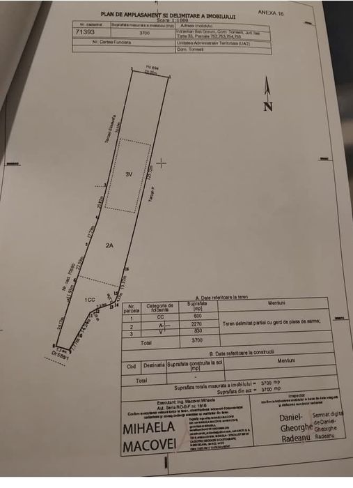 Vând teren intravilan in Sat Goruni com Tomești Jud Iași
