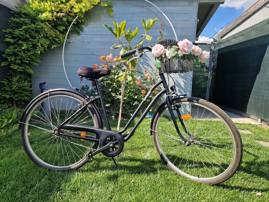 Bicicleta de oras Elops 100 cadru jos Negru, aproape noua (sub 100km parcursi)