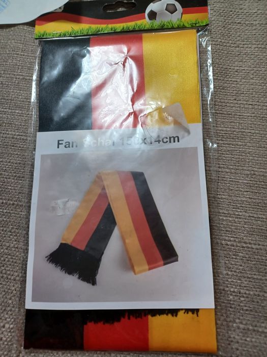 Eșarfă shal sal fotbal Germania 150 x 14 cm Euro fan suporter