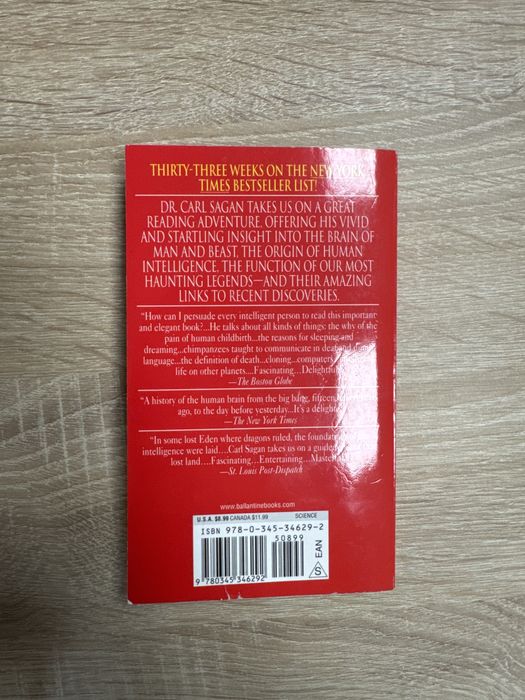 Carl Sagan The Dragons of Eden in limba engleza paperback