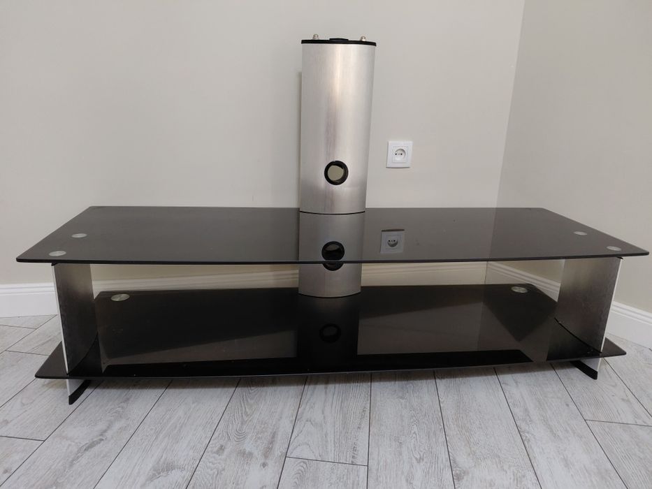 Чёрный стекло подставка для телевизора