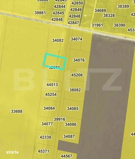 Teren intravilan 1.235 mp, deschidere 27,5 ml, zona Carcea
