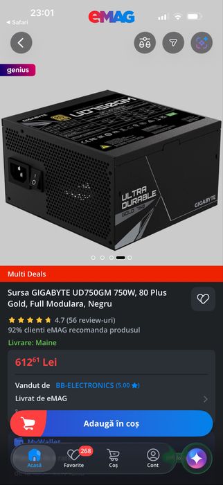 Sursa Gigabyte 750W , Gold