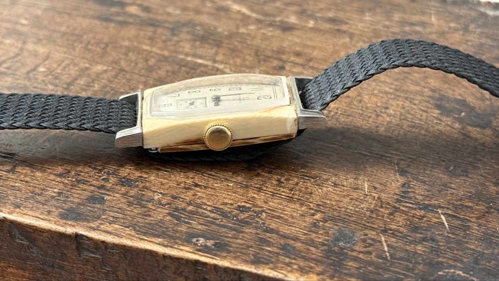 Omega tank ceas mecanic barbatesc carcasa din os