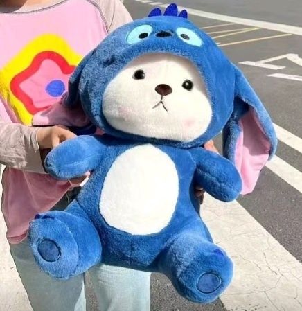 Мишка красный и синий