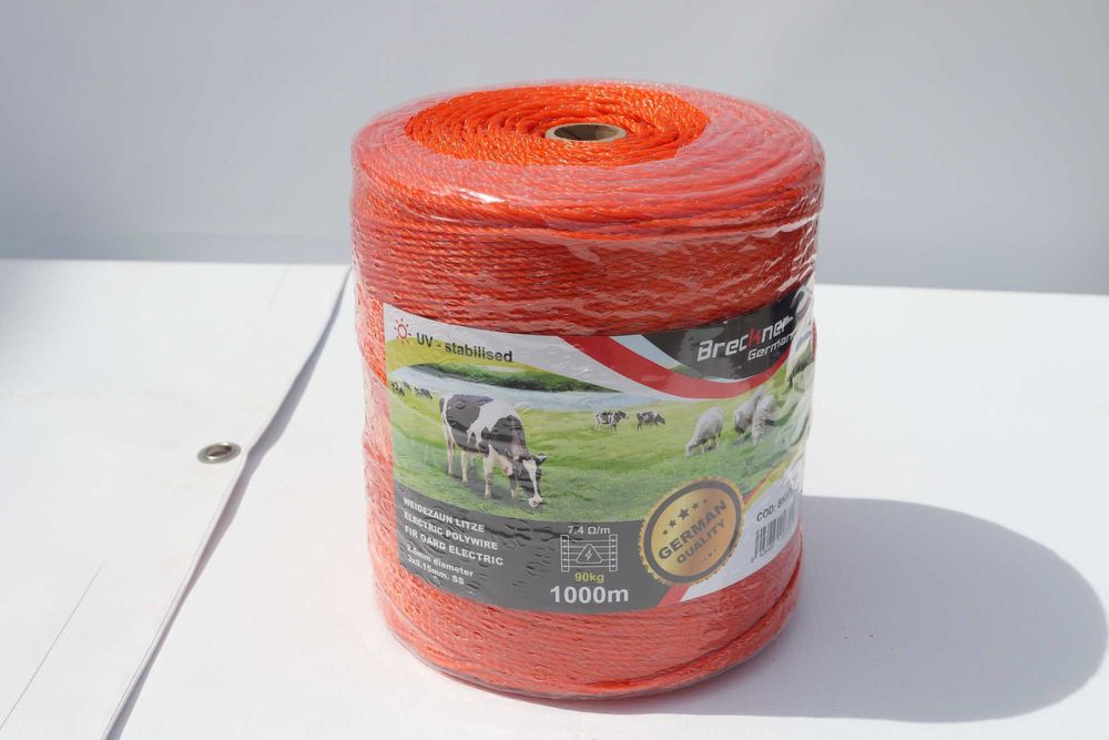 Rola fir portocaliu fi 2,5mm. 3x0.15mm 1000m gard electric Breckner