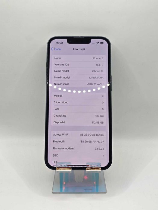 Iphone 14, MEM 128GB, RAM 6GB, Amanet Doamna Ghica, Cod: 94696