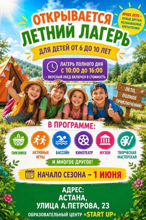 Набор детей в летний лагерь!