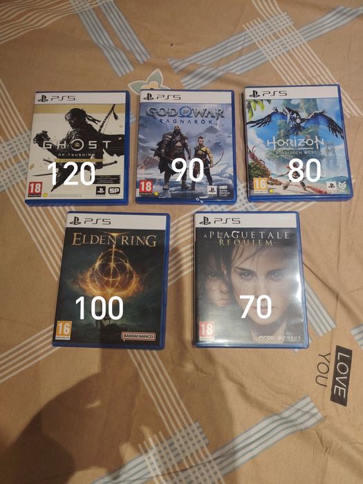 Ghost of tsushima , eldenring, god of war ragnarok ps5
