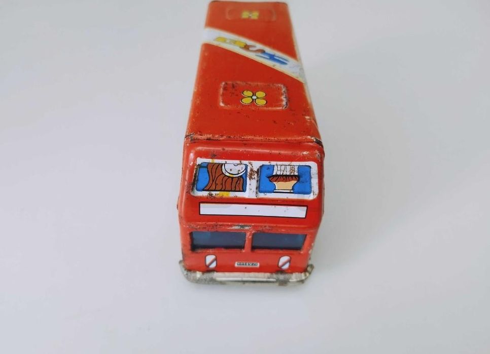Jucarie veche tabla autobuz cu etaj Leyland London,  MF 291 CN, 1/24 .