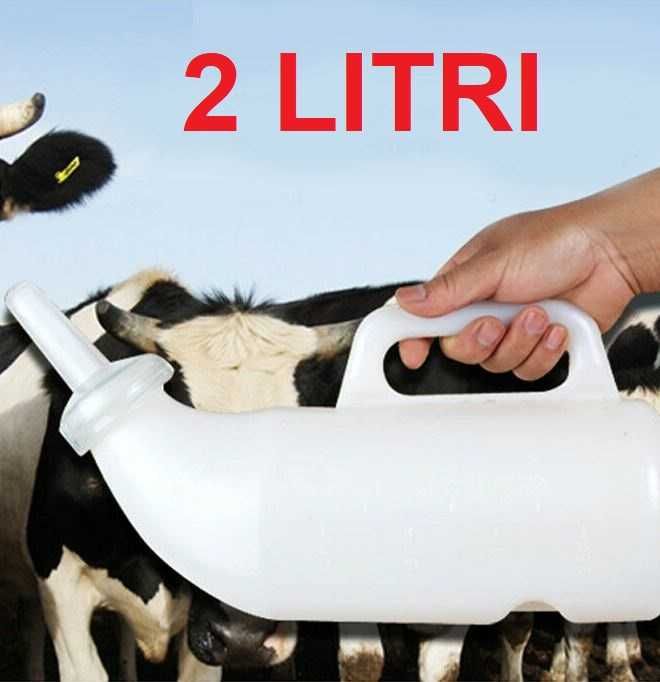 Recipient pentru lapte la vitei cu biberon. 1L sau 2L Noi!