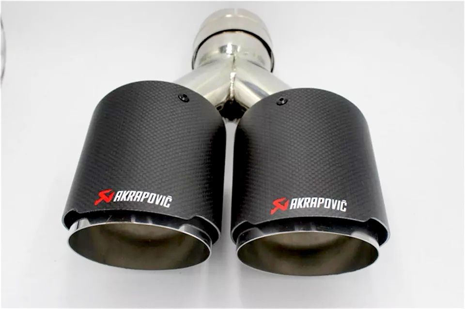 Akrapovic Накрайници за ауспух двуцевка ф63хф89 гърне Акрапович карбон