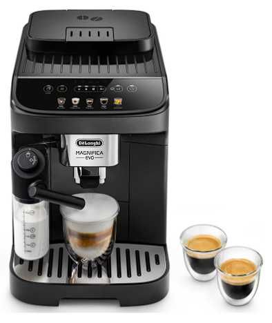 Espressor automat De’Longhi Magnifica Evo Milk ECAM290.61.B, 5 bauturi, Tehnologie LatteCrema, Carafa pentru lapte, 1450W, 15 bar, Negru