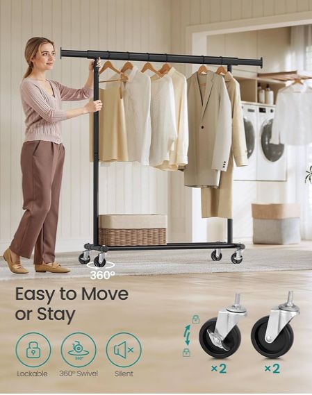 Подвижден щендер за дрехи на колелца