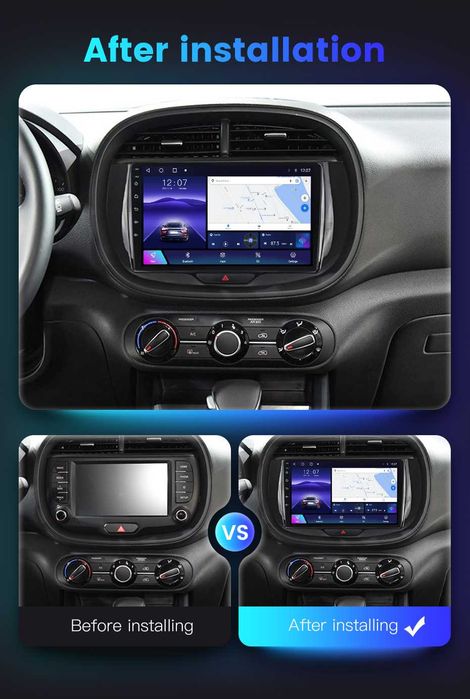 Navigatie Android 14 KIA Soul 2019 + 1/8 Gb Waze CarPlay + CAMERA