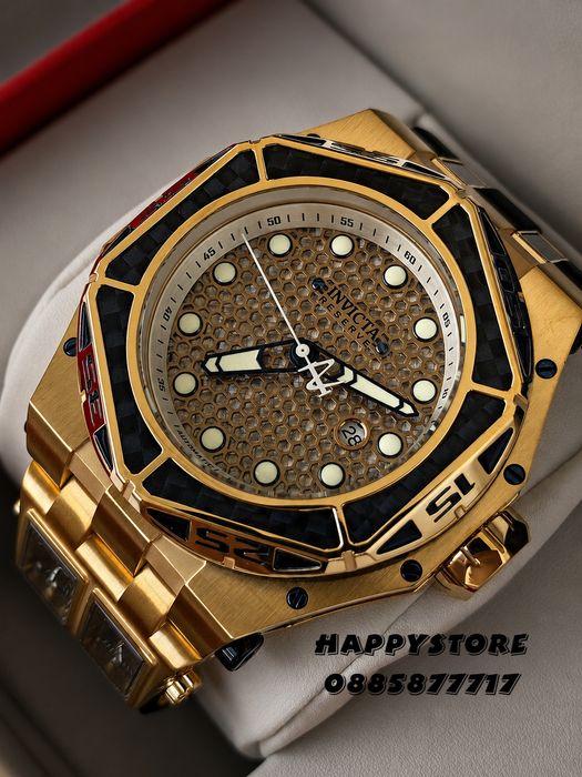 INVICTA Carbon Hawk automatic Gold 55 mm, Инвикта нов мъжки часовник