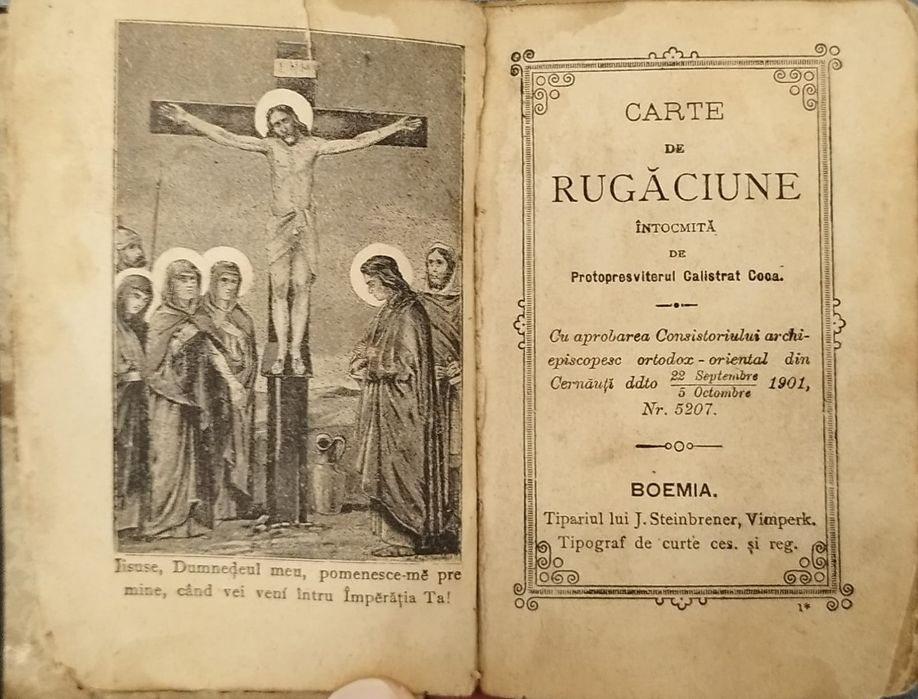 Carte de rugăciune Anul 1901 Calistrat Coca