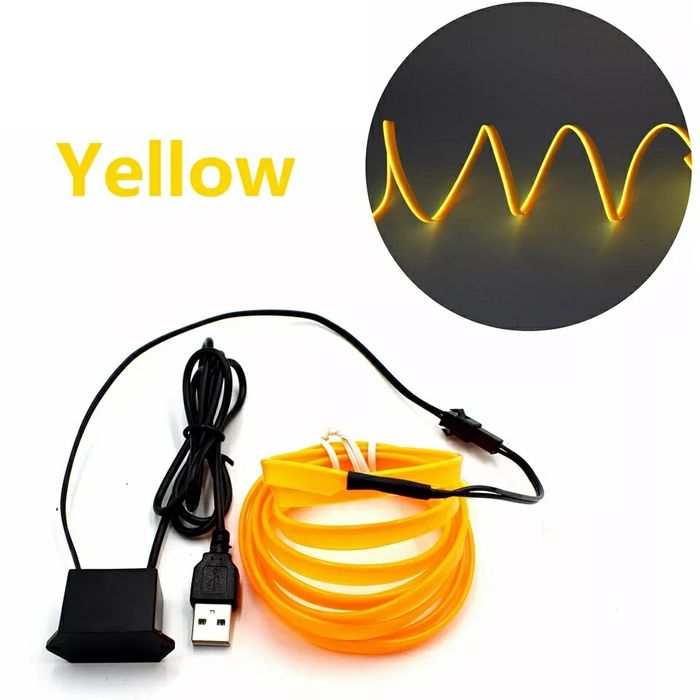 Fir Neon Ambiental Flexibil RGB Cu Cablu USB / 2,3 sau 5 METRI (Joc De