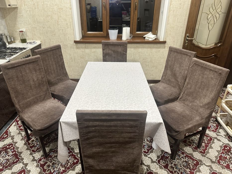 6 кишилик стол стул