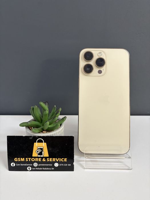 Iphone 14 Pro Max Gold 1.02Tb 100%  Baterie 2 Ani Garantie Gsm Store&Service