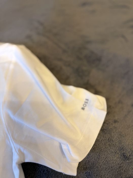 BOSS set 2 tricouri albe cu logo boss pe maneca bumbac M noi