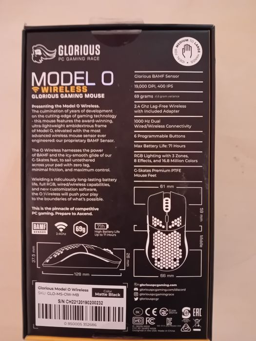 Mouse Gaming Glorious MODEL O  Wireless 69g