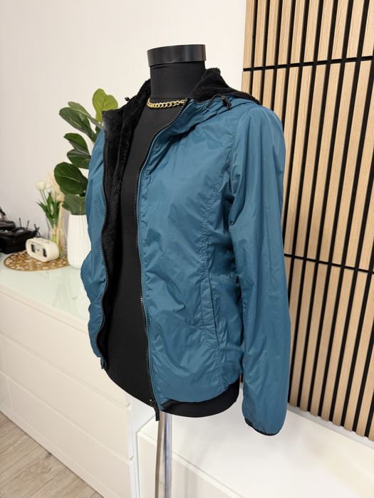 Jachetă îmblănită verde de brand outlet xs