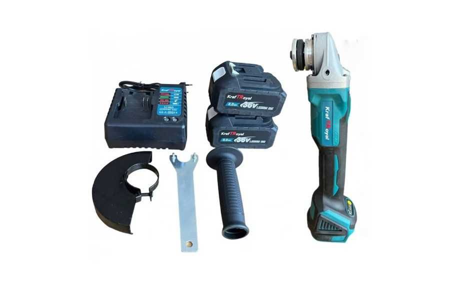 Акумулаторен ъглошлайф Kraft royal 1800w 36V 8Ah син
