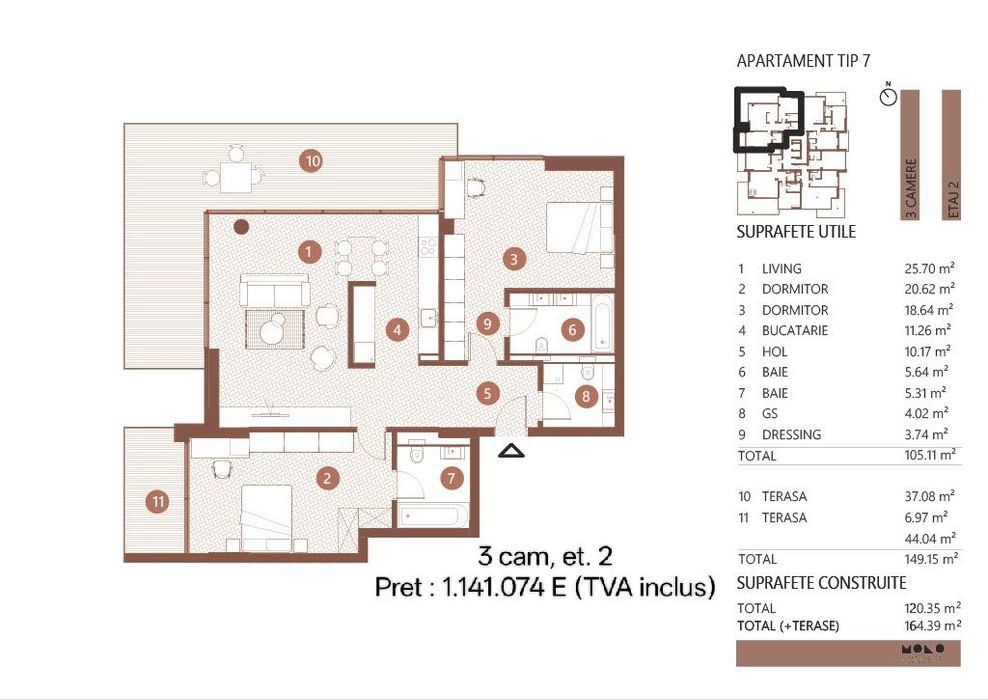 3 camere | 140 mp | Terasa  | Vedere lac | Floreasca | Premium 2026