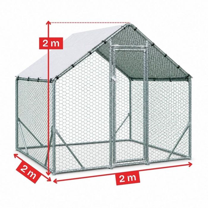 Țarc găini Rico 2x2 m din oțel și plasă rabitz, 31 kg