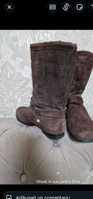Cizme superbe LV piele naturala întoarsă 40