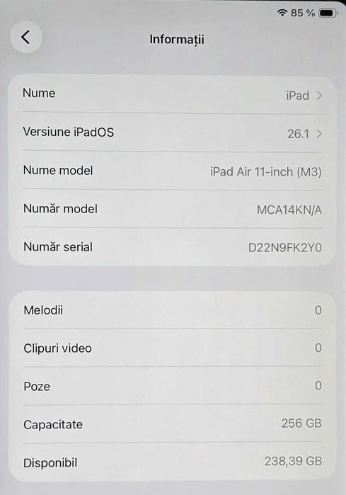 iPad Air 11", M3 (2025), 256GB, Wi-Fi, Space Grey