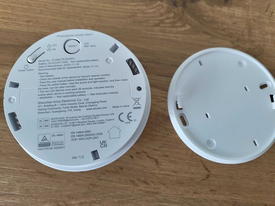 Detector/senzor de fum Wi-Fi Tuya/SmartLife