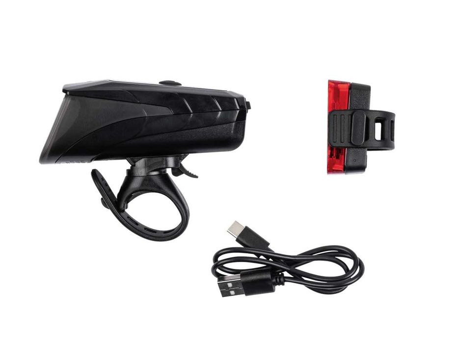 Set lumini bicicleta, far si stop, cu acumulator intern lithiu-ion, calitate premium, de incredere si pt trotinete; nou, sigilat, realiat in Germania