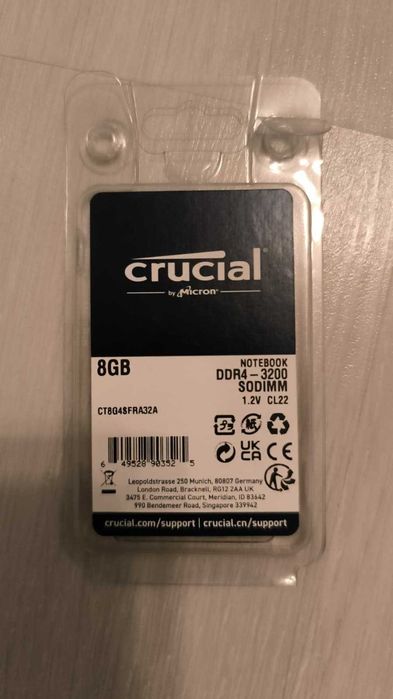 Memorie RAM Laptop 8GB DDR4 3200MHz Crucial SO-DIMM NOUA
