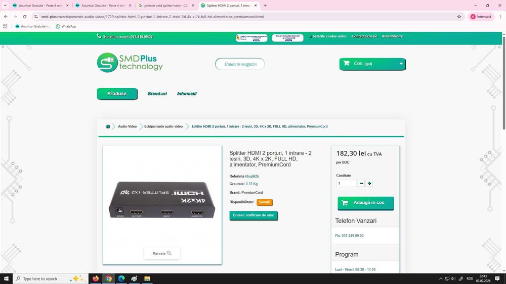 Splitter / Switch HDMI  - Nou / Garantie