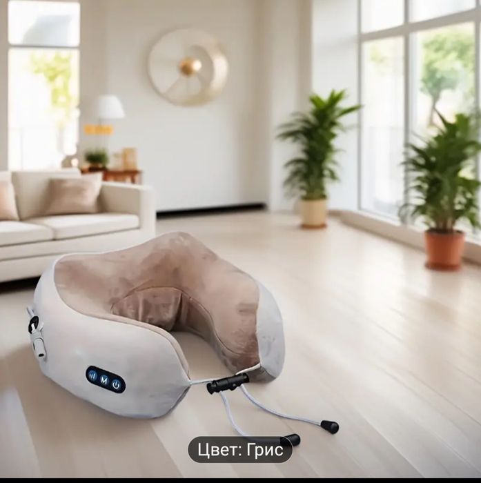 Электрический массажер для шеи с U-образной подушкой, нагревательным г
