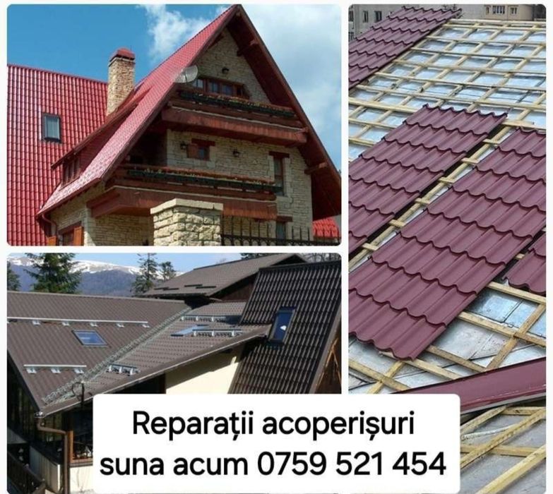 Reparații Acoperișuri/Montaj Tabla Țiglă ceramica