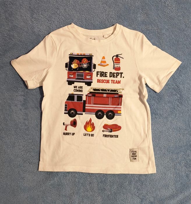 Set 3 tricouri pompieri, C&A, marimea 116