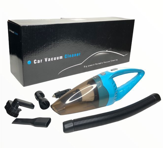 Прахосмукачка за Автомобил с Филтър и 4 накрайници- 12V, 80W - СИН