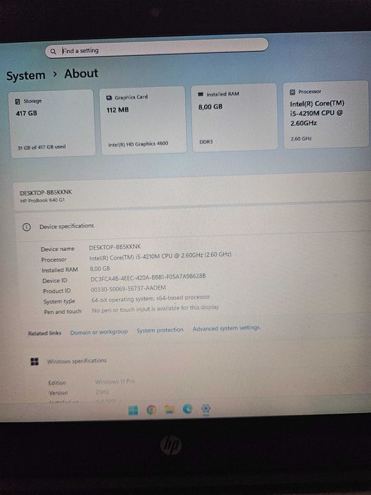 HP Probook 640 G1 + докинг станция