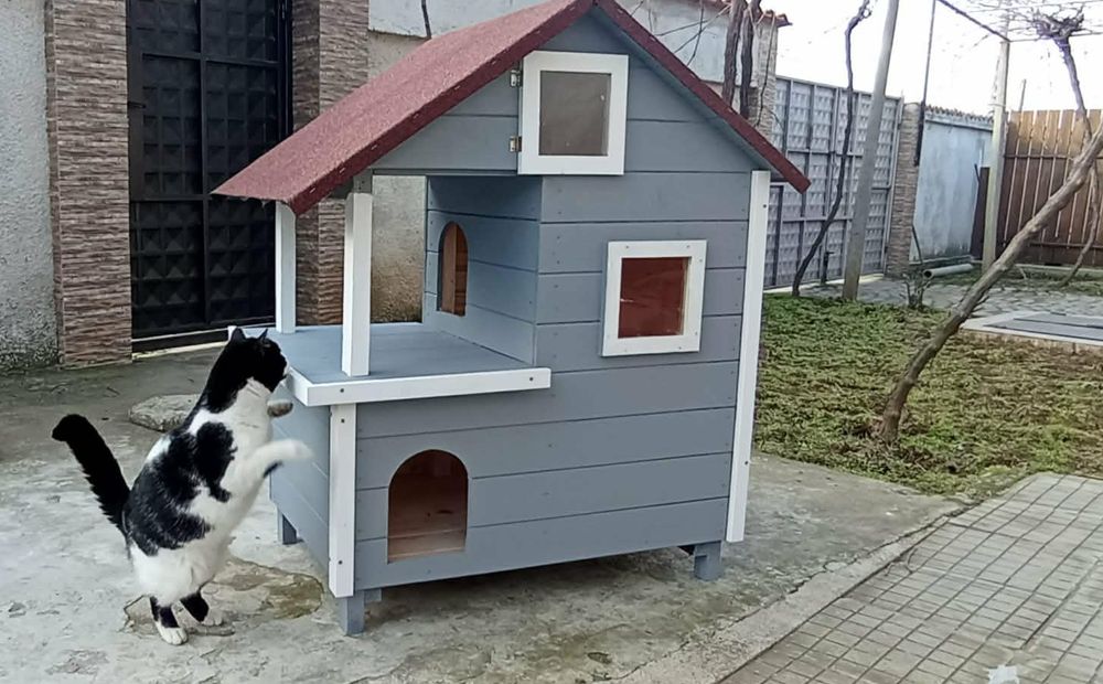 Дървена къща за котки и малки кучета котешка къща кучешка къща