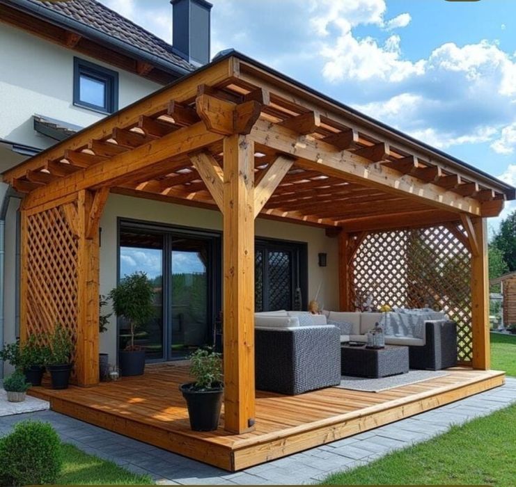 Vindem terase foisoare pergole din lemn
