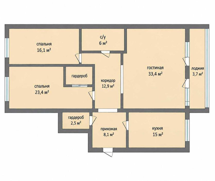 Продажа 3-комнатной квартиры  бородина 111