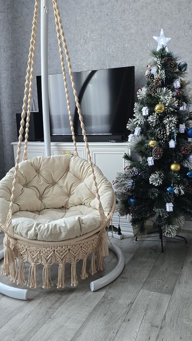 Подвесное кресло-качеля, гамак, макраме