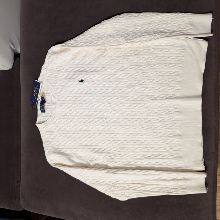 Pulover Polo Ralph Lauren Cable-Knit Alb / Cream - Nou cu Etichetă